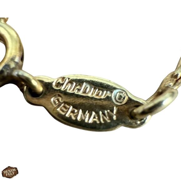 Christian Dior Vintage Gold-Tone “Dior” Logo Charm Pendant Bracelet 17” | RARE!! - Picture 11 of 16